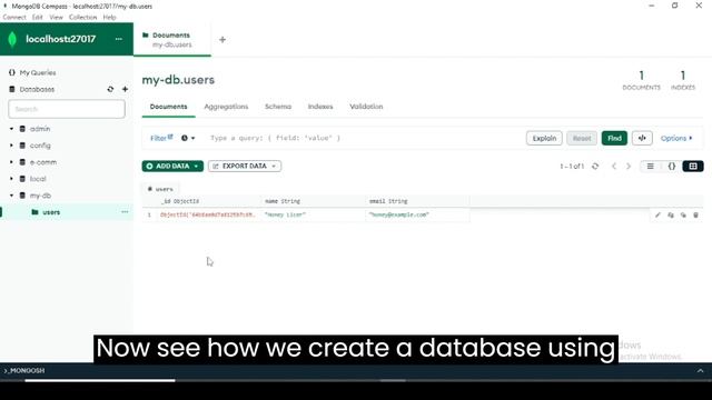 How we can create a database in MongoDB using Compass GUI & through the command смотреть онлайн