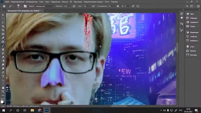 Чуть-чуть "Бегущий по лезвию" / SpeedArt/ Обработка фото в Фотошопе/ Процесс создания арта смотреть онлайн