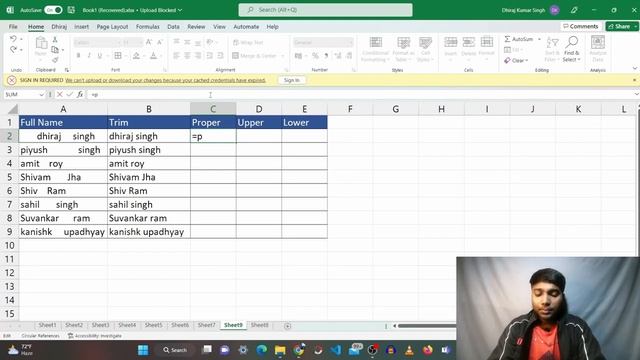 Excel - String Function - TRIM, PROPER, UPPER, LOWER function | Part 2 in Hindi | Excel Series смотреть онлайн