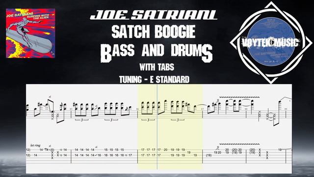 Joe Satriani - Satch Boogie - Bass & Drums With TABS #backingtrackguitar #bassanddrums #guitarlesso