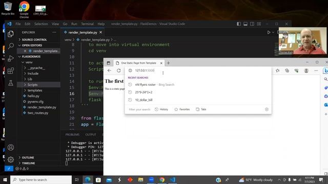 Python Flask Demo: Using render_template to serve up hard-coded HTML pages смотреть онлайн