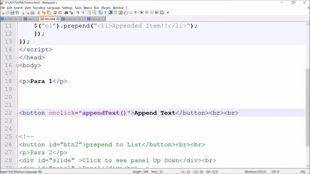 jQuery 9 ADD APPEND PREPEND HTML ELEMENTS IN HINDI смотреть онлайн