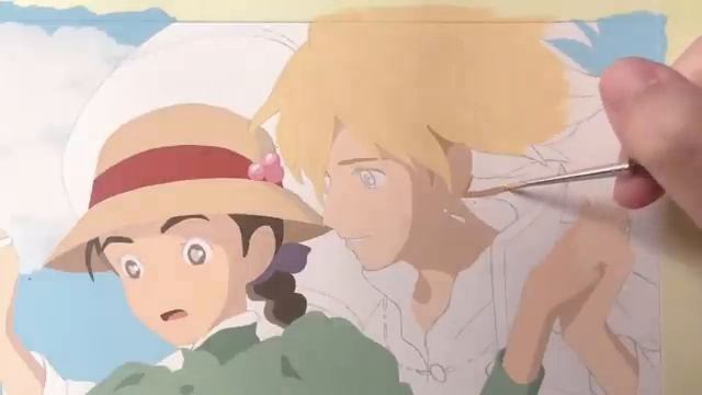? Studio Ghibli Howl's Moving Castle relaxing painting process смотреть онлайн
