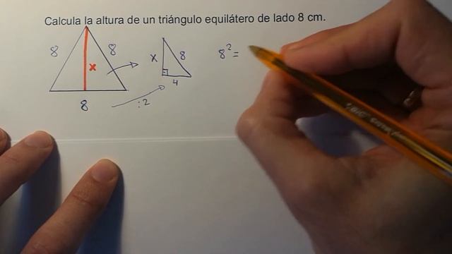 Cálculo de la altura de un triángulo equilátero смотреть онлайн