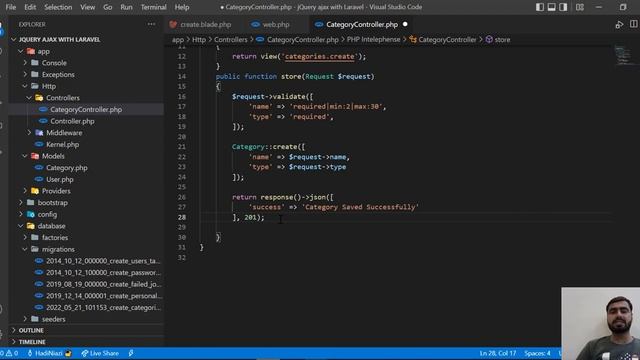 (06) jQuery ajax Crud with Laravel Yajra Datatable l Display Server Side Validation on Client Side смотреть онлайн