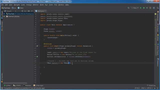 JavaFX Java GUI Tutorial - 4 - Switching Scenes смотреть онлайн