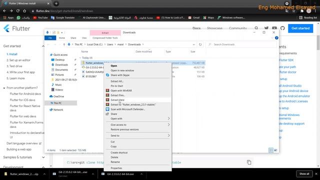 Step Two: install git and SDK Flutter (windows) - تنزيل فلاتر смотреть онлайн