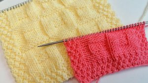 Двухсторонний узор спицами. Простой узор для пледа спицами