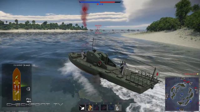 War Thunder Ha-Go Japanese armoured gun boat Rank I In Combat смотреть онлайн