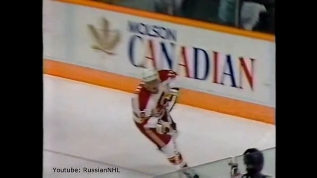 Sergei Makarov's first NHL game full highlights (goal, 2 assists, magic tricks) смотреть онлайн