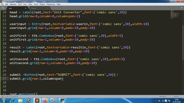 How to make Unit Converter in Python | The Vashishtha Code | Python Projects смотреть онлайн