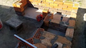 Кладка барбекю с печью под казан (порядовка)