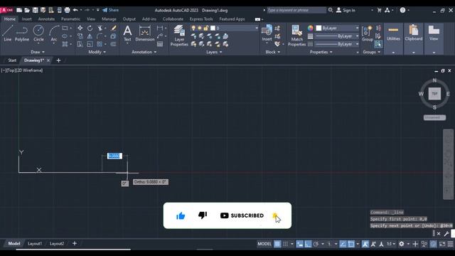 How to draw a line with polar coordinate system in AutoCAD 2023 смотреть онлайн