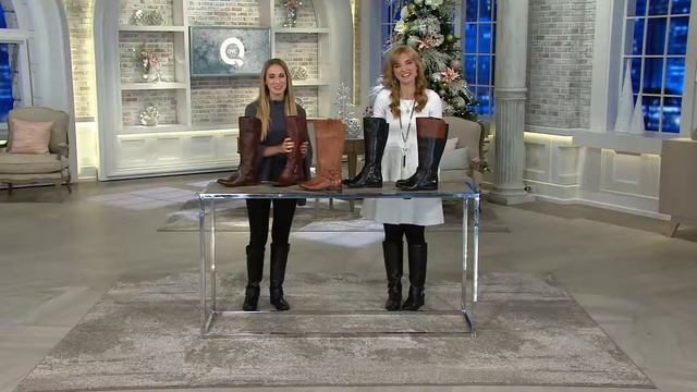 Marc Fisher Choice of Calf Leather Riding Boots - Audrey on QVC смотреть онлайн