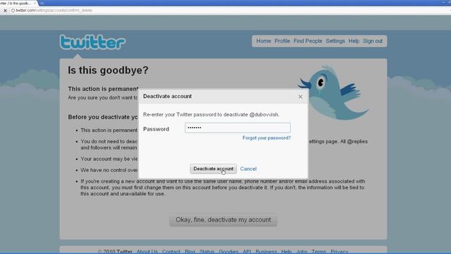 удалить аккаунт twitter 16 10 2010 20 41 07 смотреть онлайн