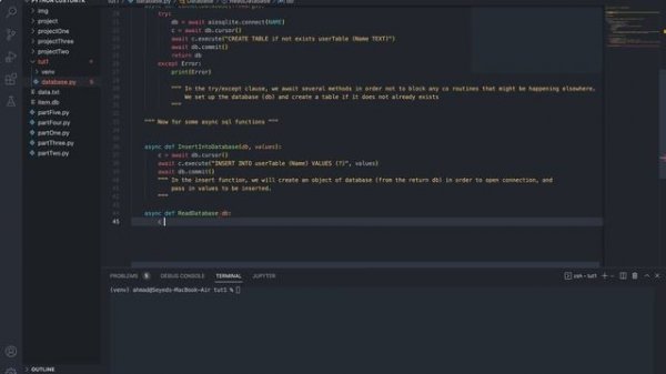 Python Tutorial - Sqlite3 Asynchronously Tutorial 1