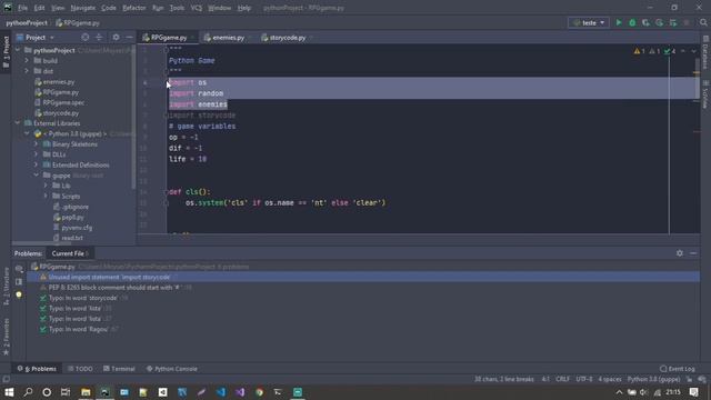 My first Python Console Game - version 1.1 смотреть онлайн