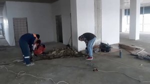Демонтаж полусухой стяжки.
