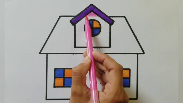 How to Draw a House ? || House Drawing, Painting and Coloring for kids and toddlers смотреть онлайн