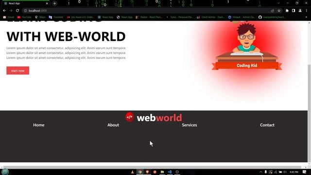 How to Create Beautiful Footer section| React King Series | PART 6| web world смотреть онлайн