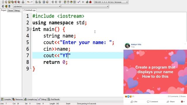 C++ Create a program that will display your name смотреть онлайн