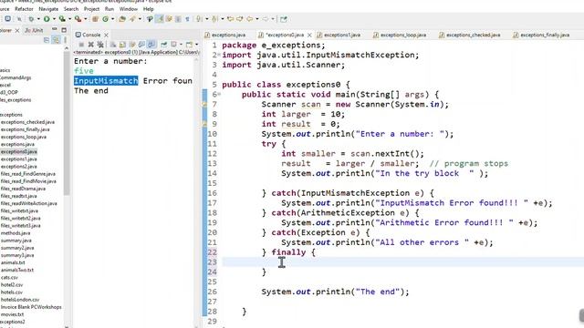 Java exception handling 4, Finally смотреть онлайн