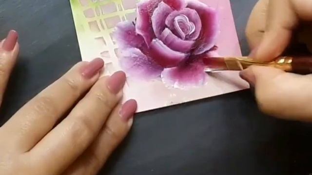 Decorative Painting/ Acrylic  Painting  Tutorial/Onestroke Florals  On A Notecard #acrylicpainting