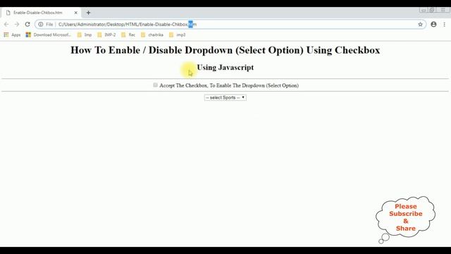 dropdown enable or disable in javascript with checkbox смотреть онлайн