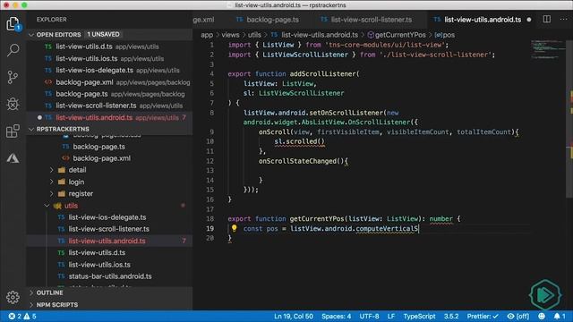 ListView Scroll Events in Android NativeScript | Tutorial | Part 2 смотреть онлайн