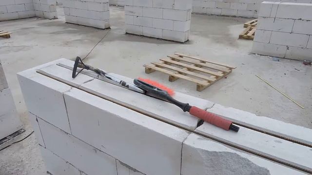 Армирование газоблока. Строительство дома с эркером. смотреть онлайн