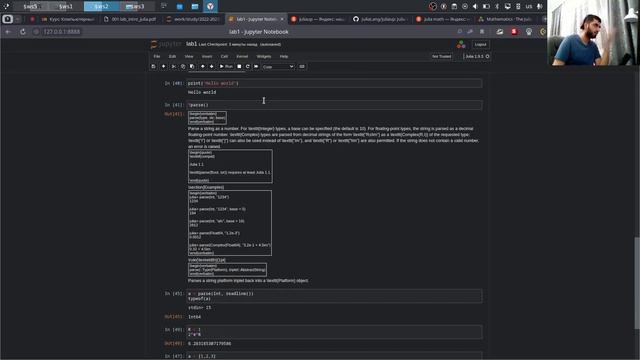 Лаб 1 / выполнение / Julia. Установка и настройка. Основные принципы. смотреть онлайн