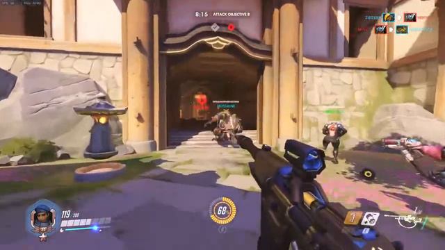 [Overwatch Gameplay] Ana - Attack Mode Hanamura Map смотреть онлайн