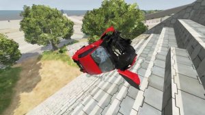 Ford Mustang vs stairway | BeamNG.drive