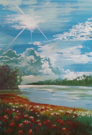 Мастер Класс. Гуашь. РИСУЕМ НЕБО