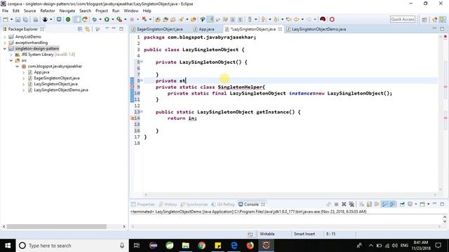 #4 Singleton design pattern in Java | Early Instantiation | Lazy Instantiation | Coding Trainer смотреть онлайн