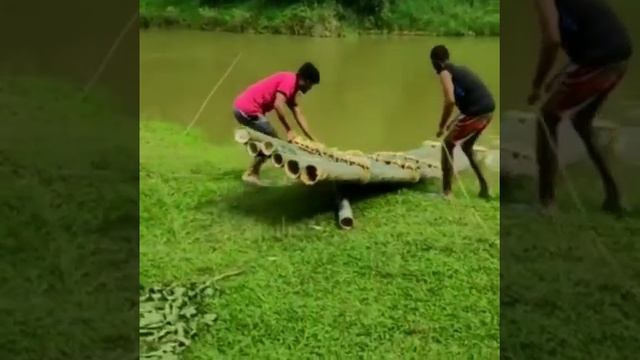 Bamboo boat making went wrong ???? Funny Video смотреть онлайн