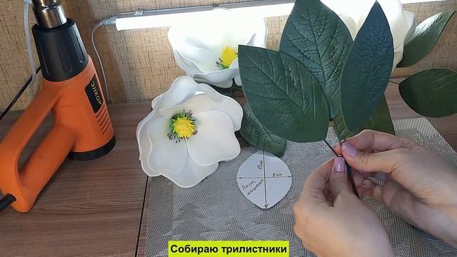 Магнолии из изолона/ Как сделать магнолию/ DIY/Интерьерная магнолия своими руками смотреть онлайн