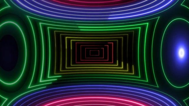 4K RGB Neon Background Video- Abstract Tunnel Video - Neon Background -1 HOUR #Vjloops #Neon