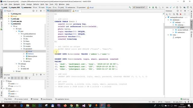 Как подключить и работать с BD в intellij idea смотреть онлайн