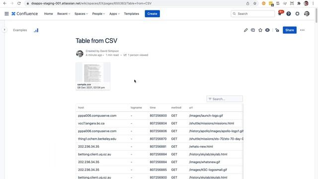 Table from CSV - a macro for Atlassian Confluence смотреть онлайн
