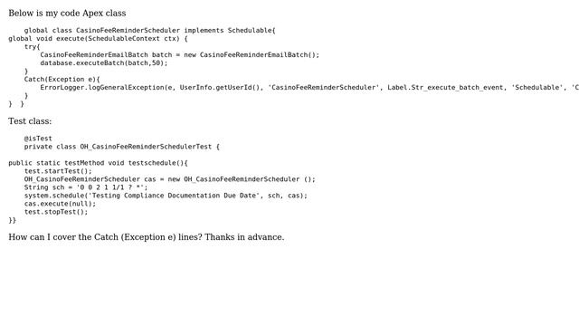 Salesforce: How to cover Catch exception in a test class? смотреть онлайн