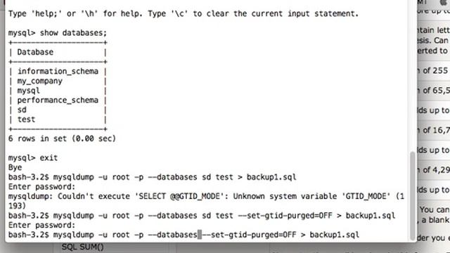 MySQL Tutorials: How to take dump/backup of more that one databases or all databases in one command смотреть онлайн