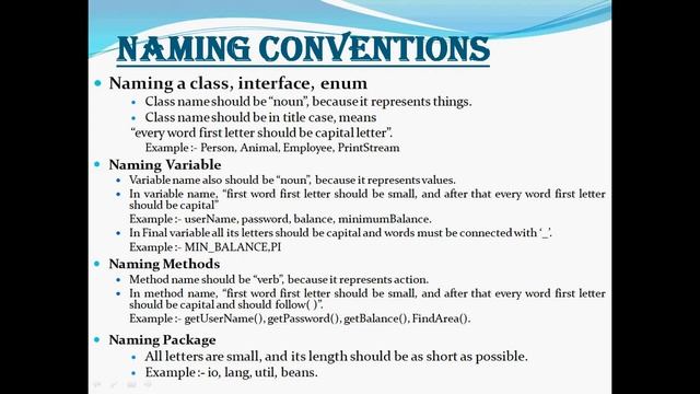 Java Video Tutorials - 7 Naming Conversion смотреть онлайн