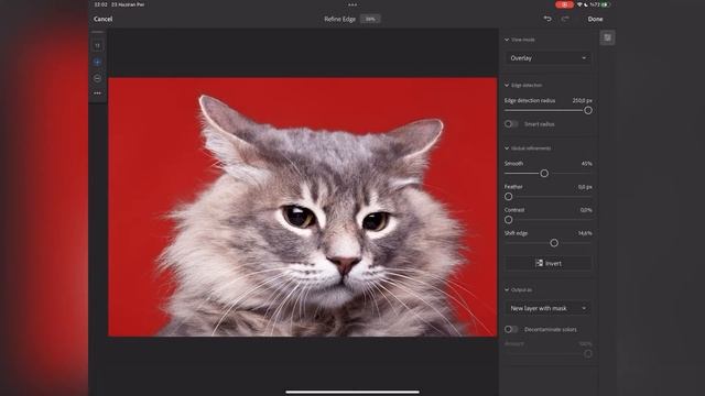 How to remove background of hairs on photoshop ipad version?Refine Edge. смотреть онлайн