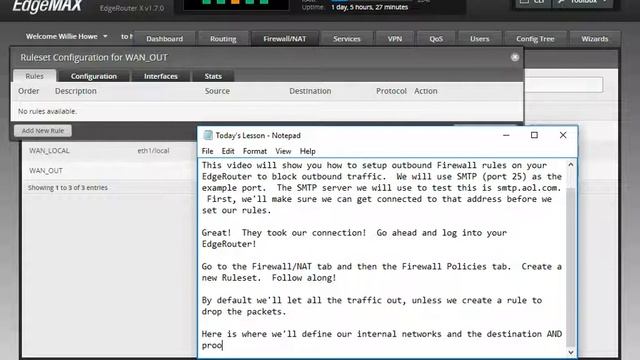 EdgeRouter Configuration - Block Outbound Traffic By Port