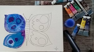 Холодные тёплые цвета на примере бабочки. Урок для детей.