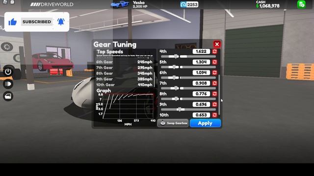 THE BEST GEAR TUNING FOR YASKO (JESKO) IN ROBLOX DRIVE WORLD! смотреть онлайн