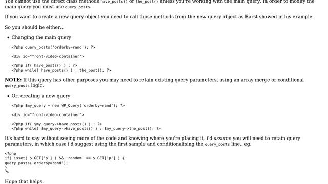 Wordpress: making random query button using $_GET (2 Solutions!!) смотреть онлайн