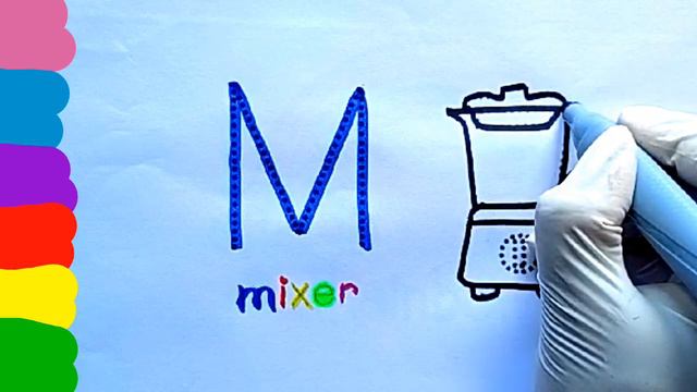 Mixer drawing and painting | Tracing M for kids | смотреть онлайн