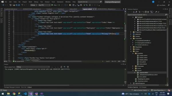 .NET Core Employees Management System|| Create ASP.NET Core Web Application With SQL Server Databas